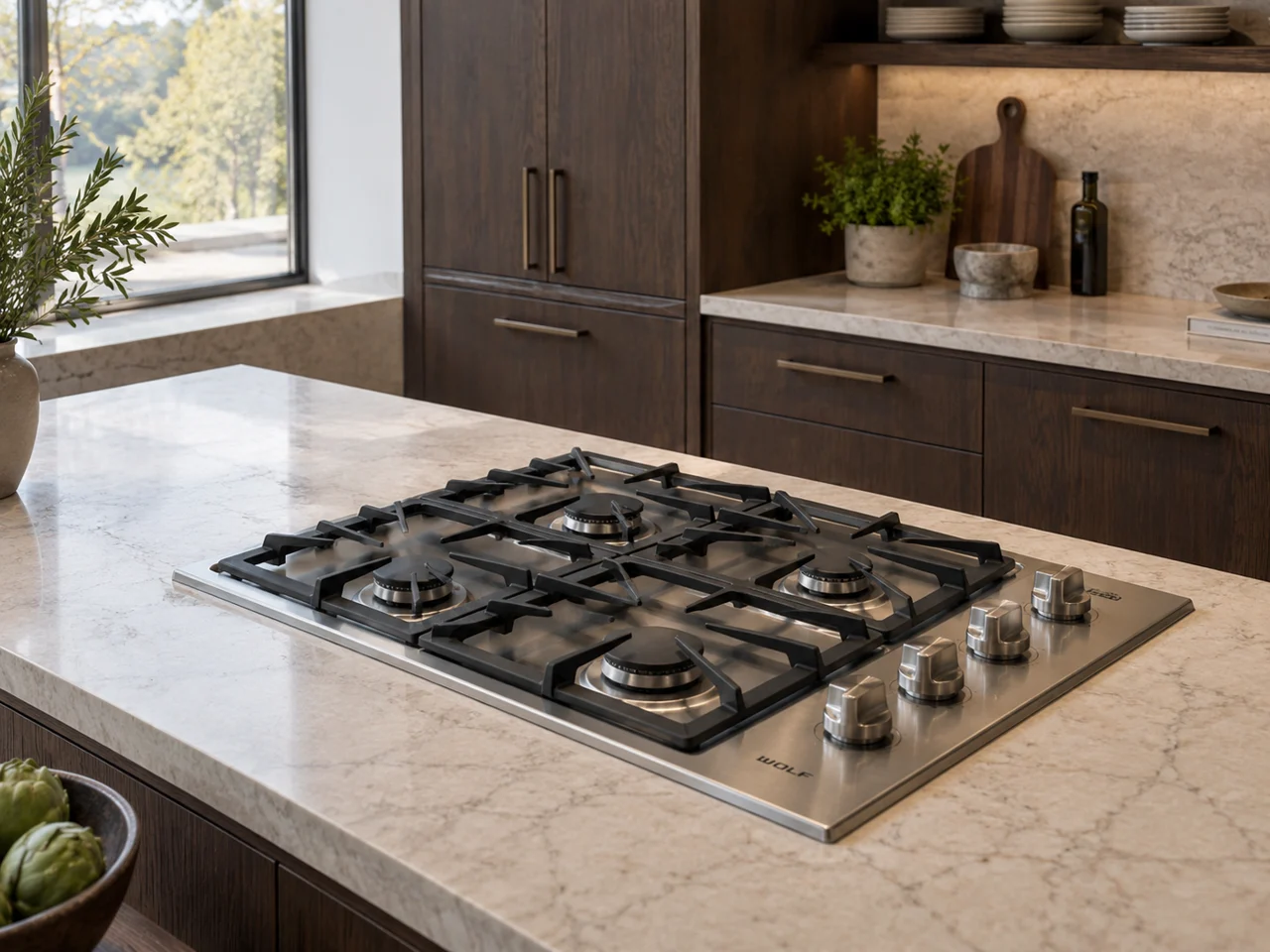 Illustration of a Wolf cooktop